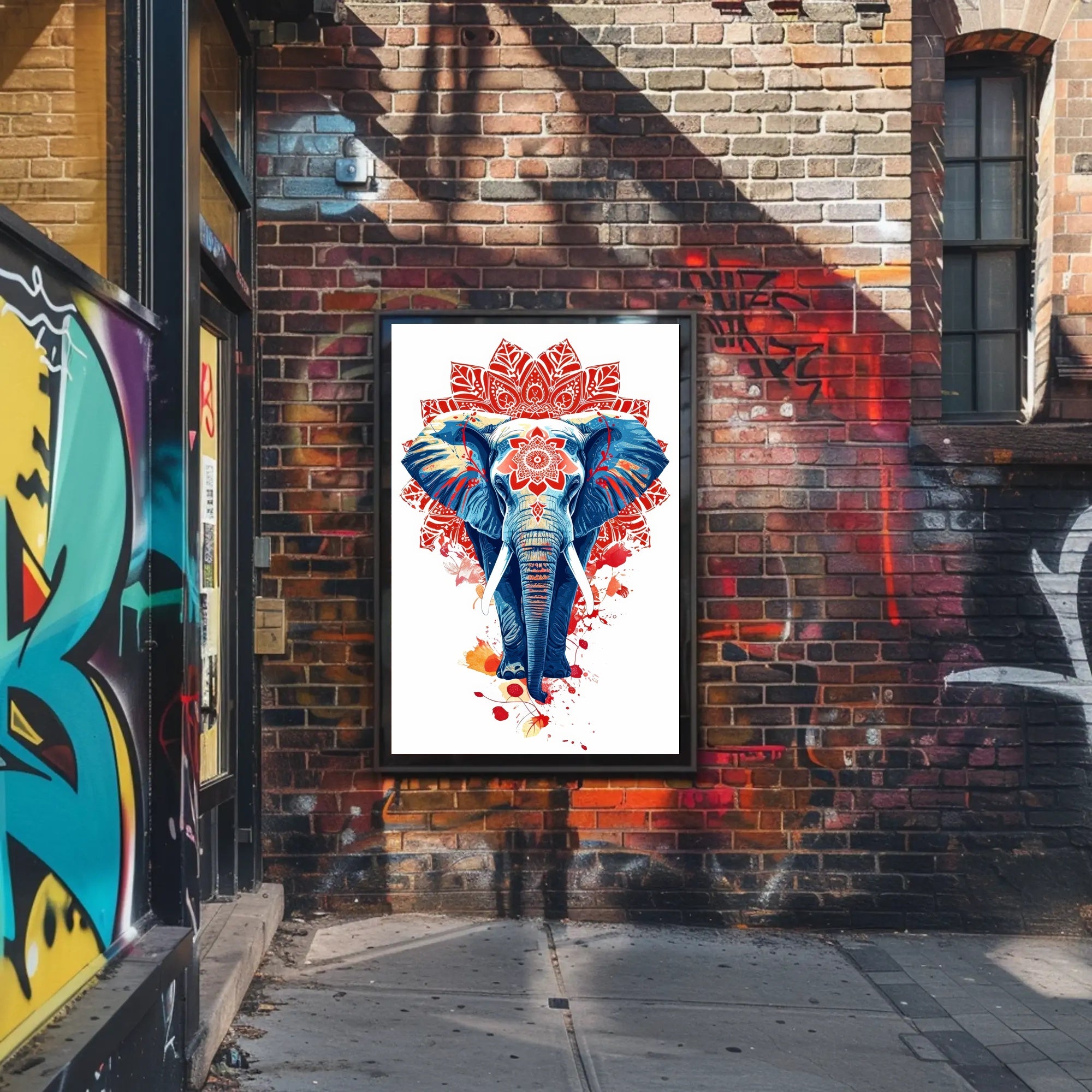 Elephant Mandala Art: Vibrant Abstract or Artistic Poster PosterGoat
