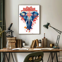 Elephant Mandala Art: Vibrant Abstract or Artistic Poster PosterGoat