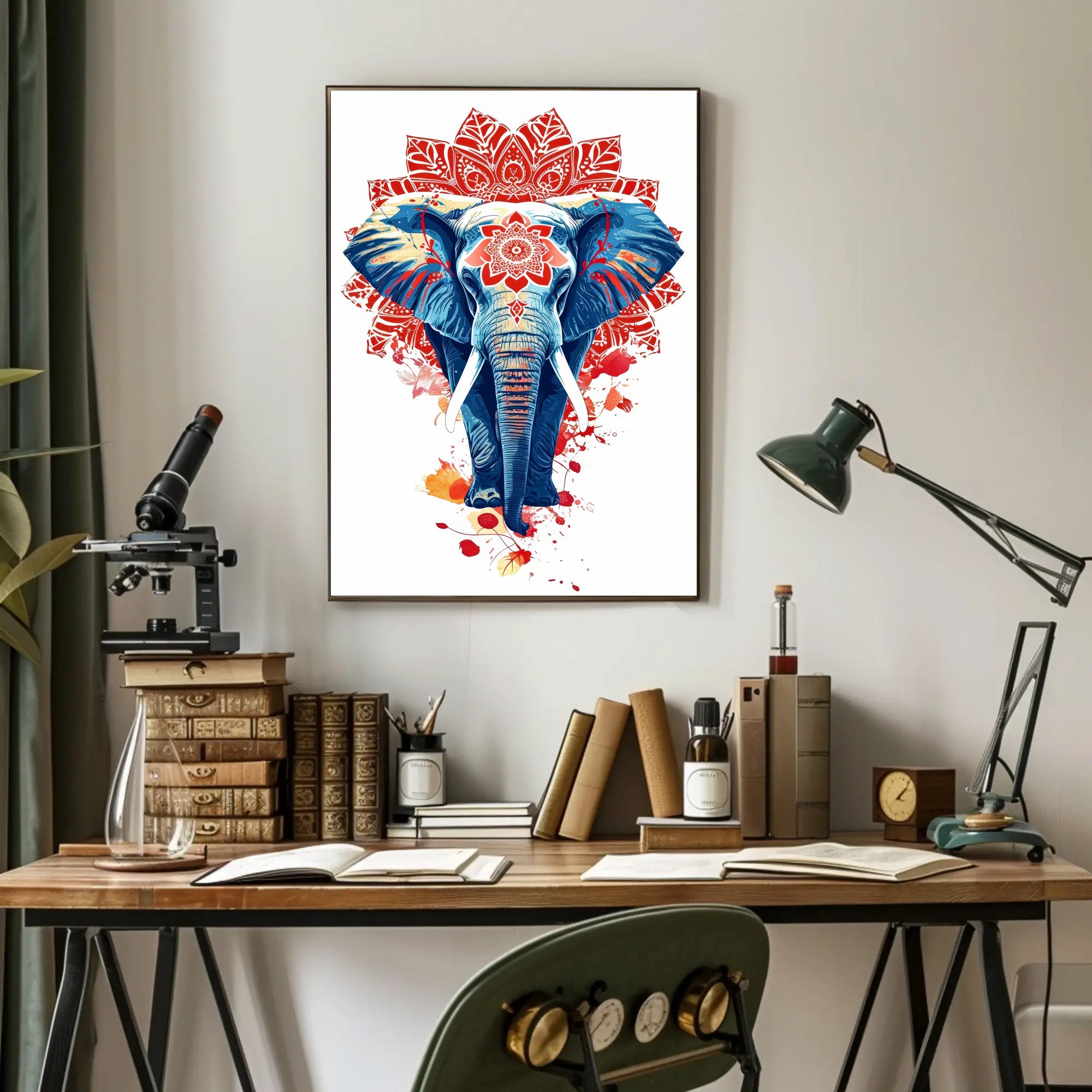 Elephant Mandala Art: Vibrant Abstract or Artistic Poster PosterGoat