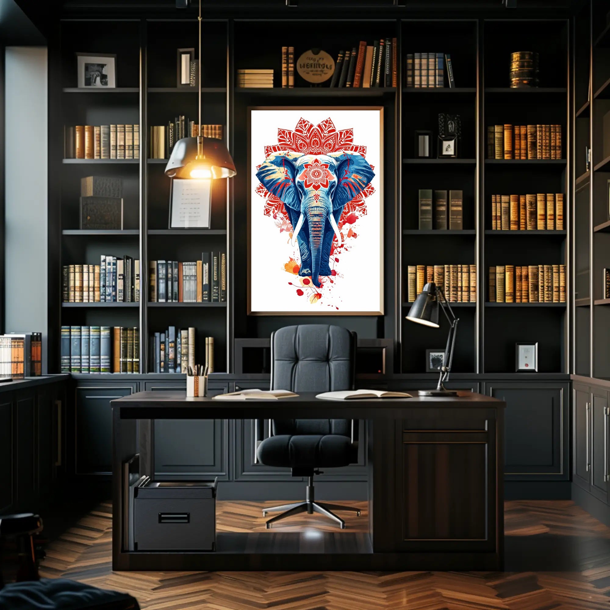 Elephant Mandala Art: Vibrant Abstract or Artistic Poster PosterGoat