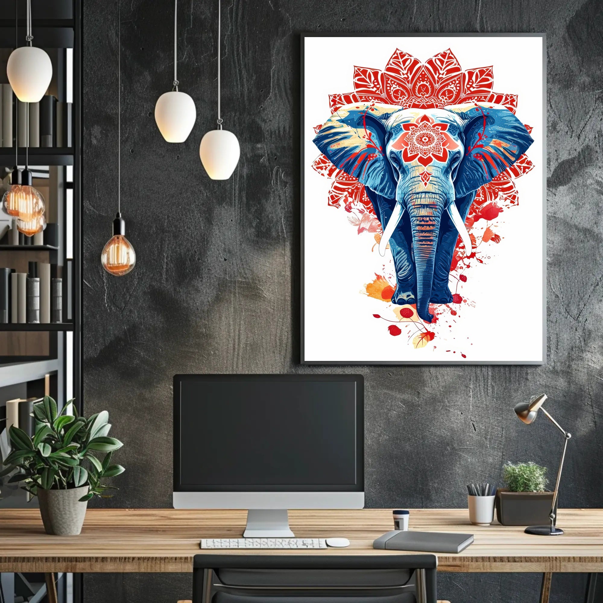 Elephant Mandala Art: Vibrant Abstract or Artistic Poster PosterGoat