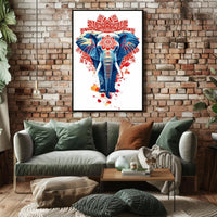Elephant Mandala Art: Vibrant Abstract or Artistic Poster PosterGoat