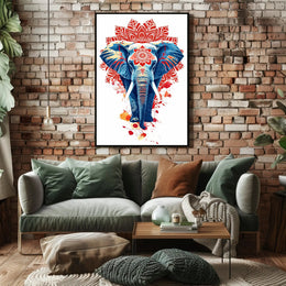 Elephant Mandala Art: Vibrant Abstract or Artistic Poster PosterGoat