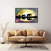 Elephant Silhouette Scenery Animal Poster PosterGoat