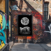 Elephants and Earth in Monochrome Animal Poster PosterGoat