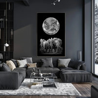 Elephants and Earth in Monochrome Animal Poster PosterGoat