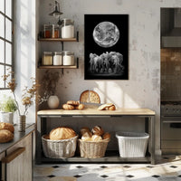 Elephants and Earth in Monochrome Animal Poster PosterGoat