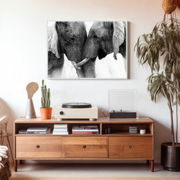 Elephants in Harmony: Majestic Wildlife Art Print for Animal Poster PosterGoat