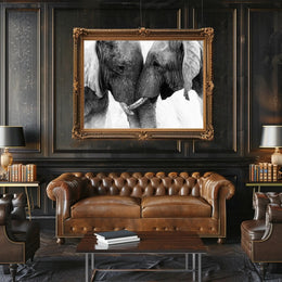 Elephants in Harmony: Majestic Wildlife Art Print for Animal Poster PosterGoat