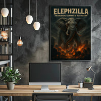 Elephzilla Colossal Elephant Poster Art Print PosterGoat