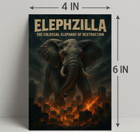Elephzilla Colossal Elephant Poster Art Print PosterGoat