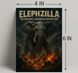Elephzilla Colossal Elephant Poster Art Print PosterGoat