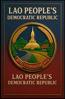 Emblem of the Lao Peoples Democratic Republic Poster PosterGoat