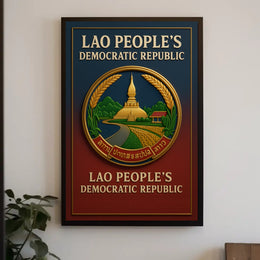 Emblem of the Lao Peoples Democratic Republic Poster PosterGoat
