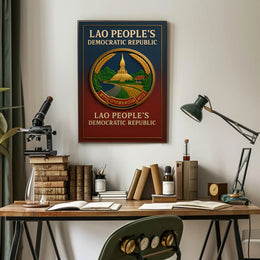 Emblem of the Lao Peoples Democratic Republic Poster PosterGoat