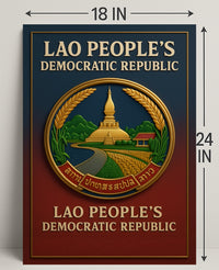Emblem of the Lao Peoples Democratic Republic Poster PosterGoat