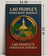 Emblem of the Lao Peoples Democratic Republic Poster PosterGoat