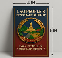 Emblem of the Lao Peoples Democratic Republic Poster PosterGoat