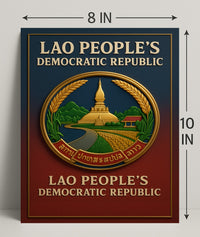 Emblem of the Lao Peoples Democratic Republic Poster PosterGoat