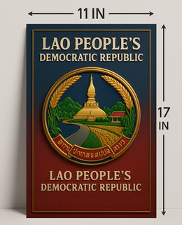 Emblem of the Lao Peoples Democratic Republic Poster PosterGoat