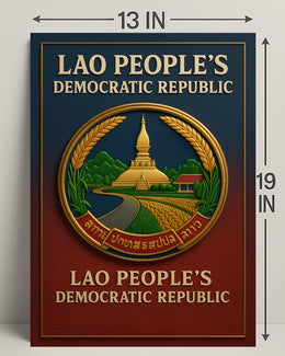 Emblem of the Lao Peoples Democratic Republic Poster PosterGoat