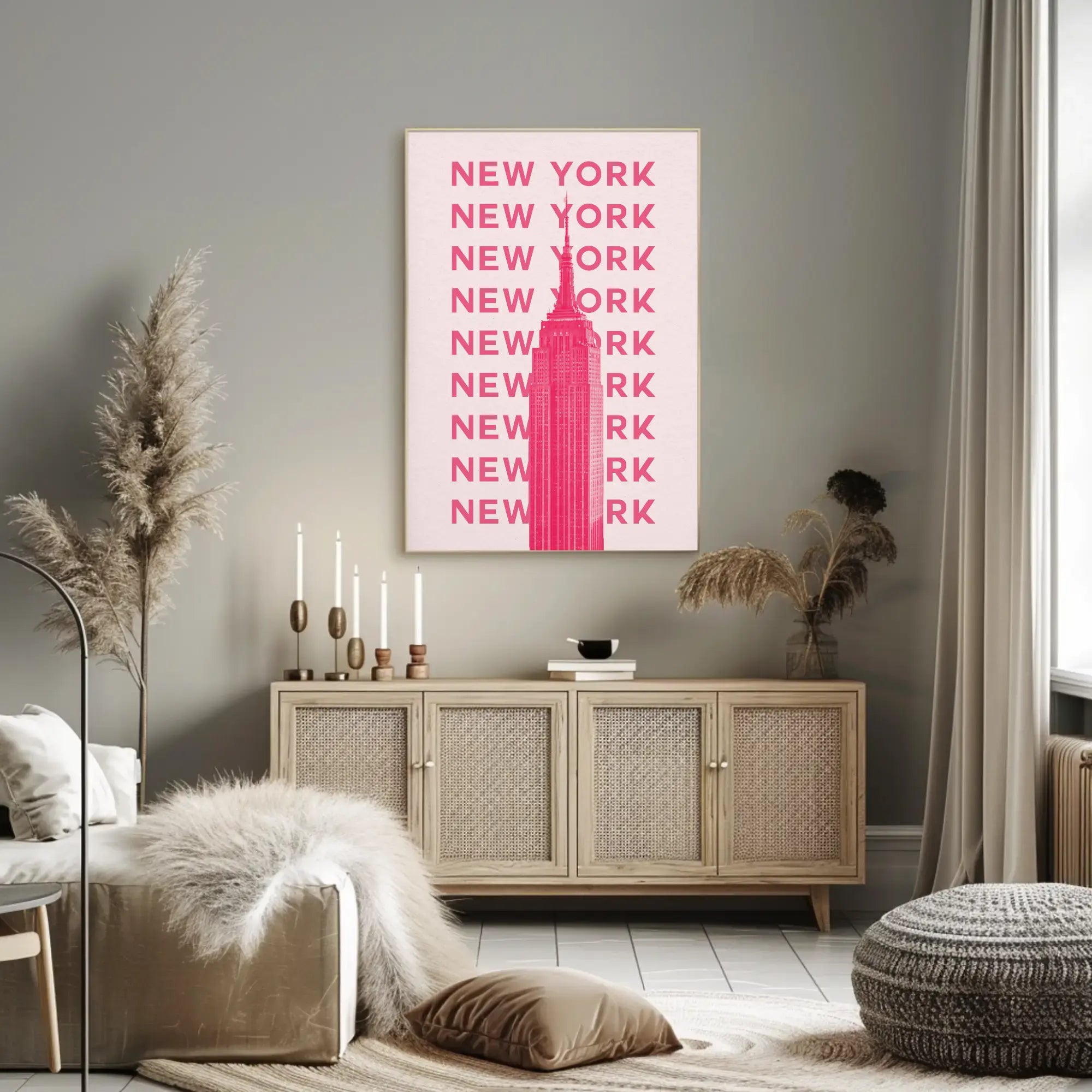 Empire State Building Modern Minimalist Travel Poster PosterGoat