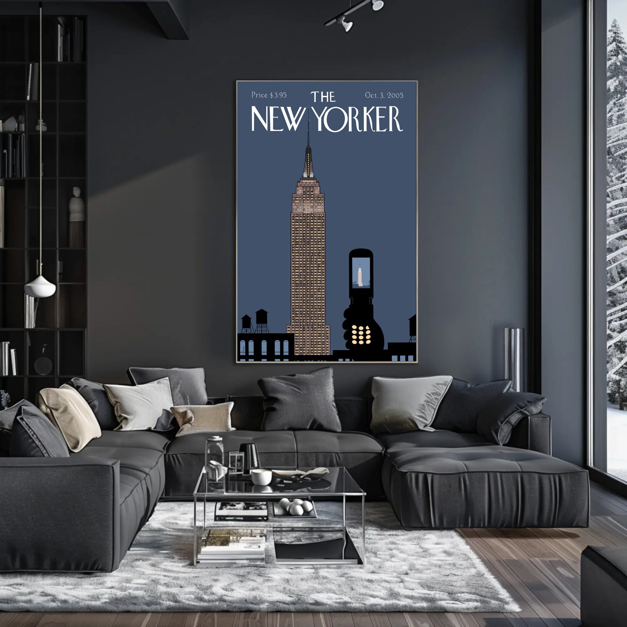 Empire State Minimalistic Design New York Travel Poster PosterGoat