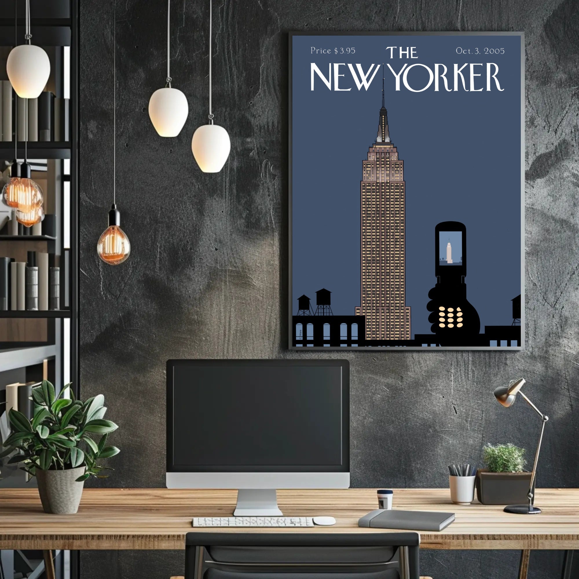 Empire State Minimalistic Design New York Travel Poster PosterGoat