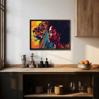 Empowered Woman Lion Portrait Artistic Poster PosterGoat