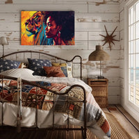 Empowered Woman Lion Portrait Artistic Poster PosterGoat