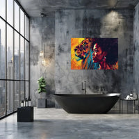 Empowered Woman Lion Portrait Artistic Poster PosterGoat