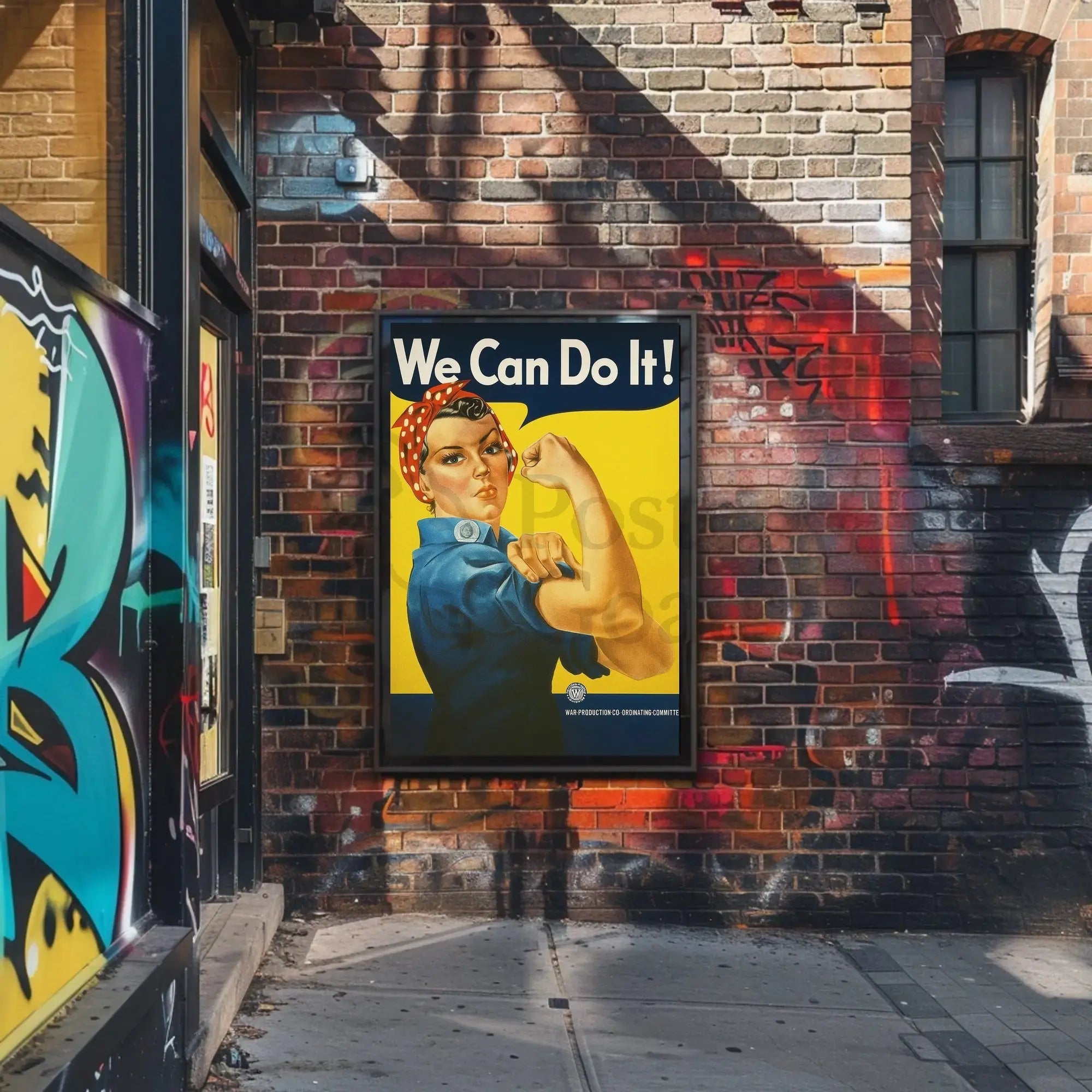 Empowering Rosie the Riveter WWII Propaganda Poster PosterGoat