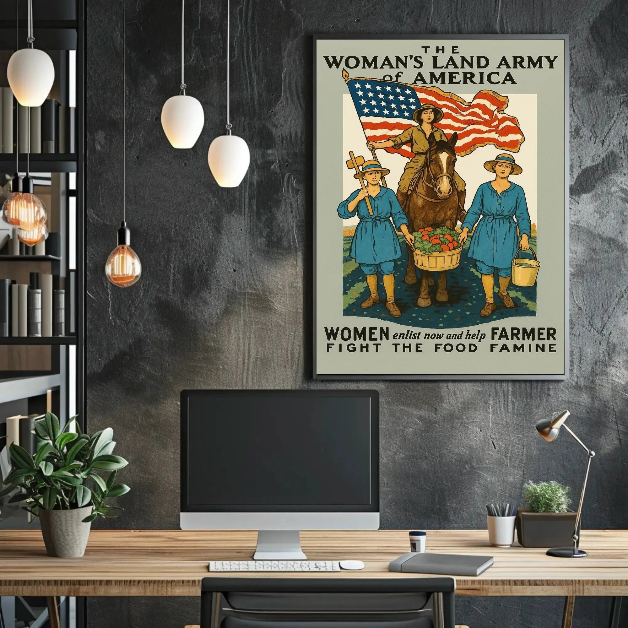 Empowering Women in Agriculture: Vintage WWI Propaganda Poster PosterGoat