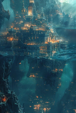 Enchanted Atlantis Fantasy Cityscape Art Poster PosterGoat