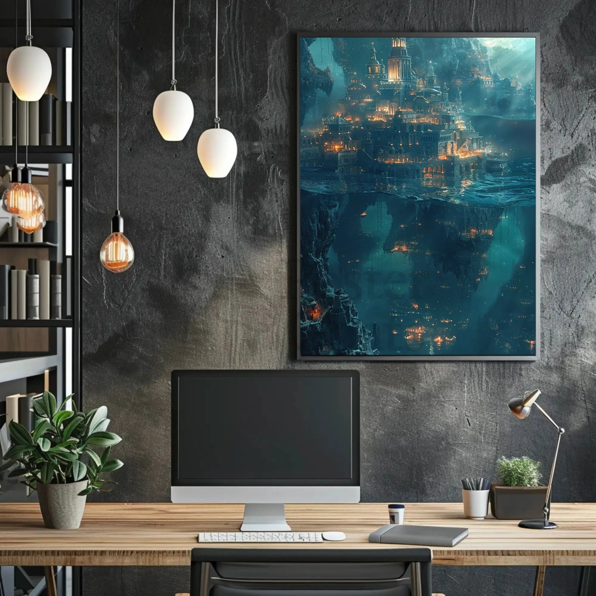 Enchanted Atlantis Fantasy Cityscape Art Poster PosterGoat
