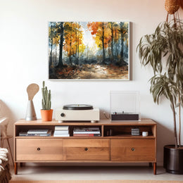 Enchanted Autumn Forest Watercolor Artistic Poster PosterGoat