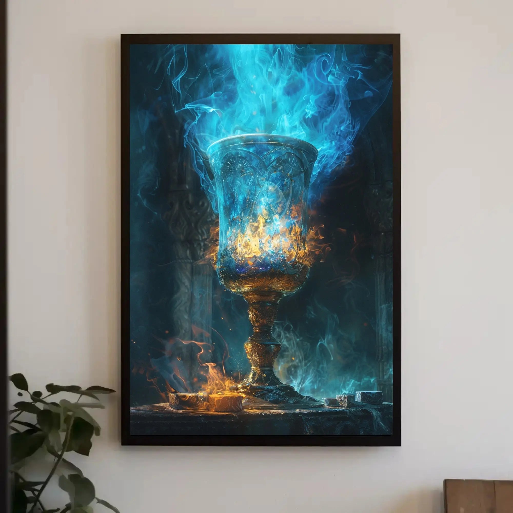 Enchanted Chalice of Flames Fantasy Adventure Poster PosterGoat