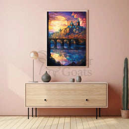 Enchanted Cityscape at Sunset Artistic Poster PosterGoat