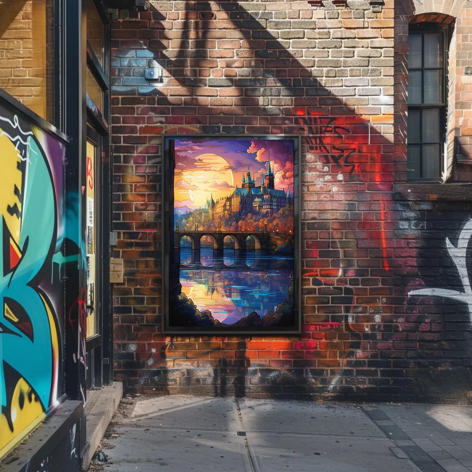 Enchanted Cityscape at Sunset Artistic Poster PosterGoat