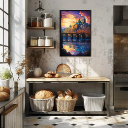 Enchanted Cityscape at Sunset Artistic Poster PosterGoat