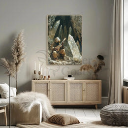 Enchanted Crystal Cave Fantasy Art Poster PosterGoat
