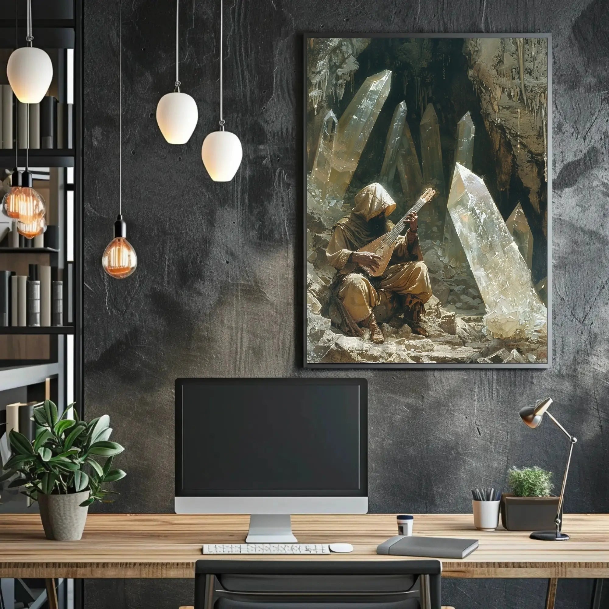Enchanted Crystal Cave Fantasy Art Poster PosterGoat