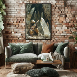 Enchanted Crystal Cave Fantasy Art Poster PosterGoat