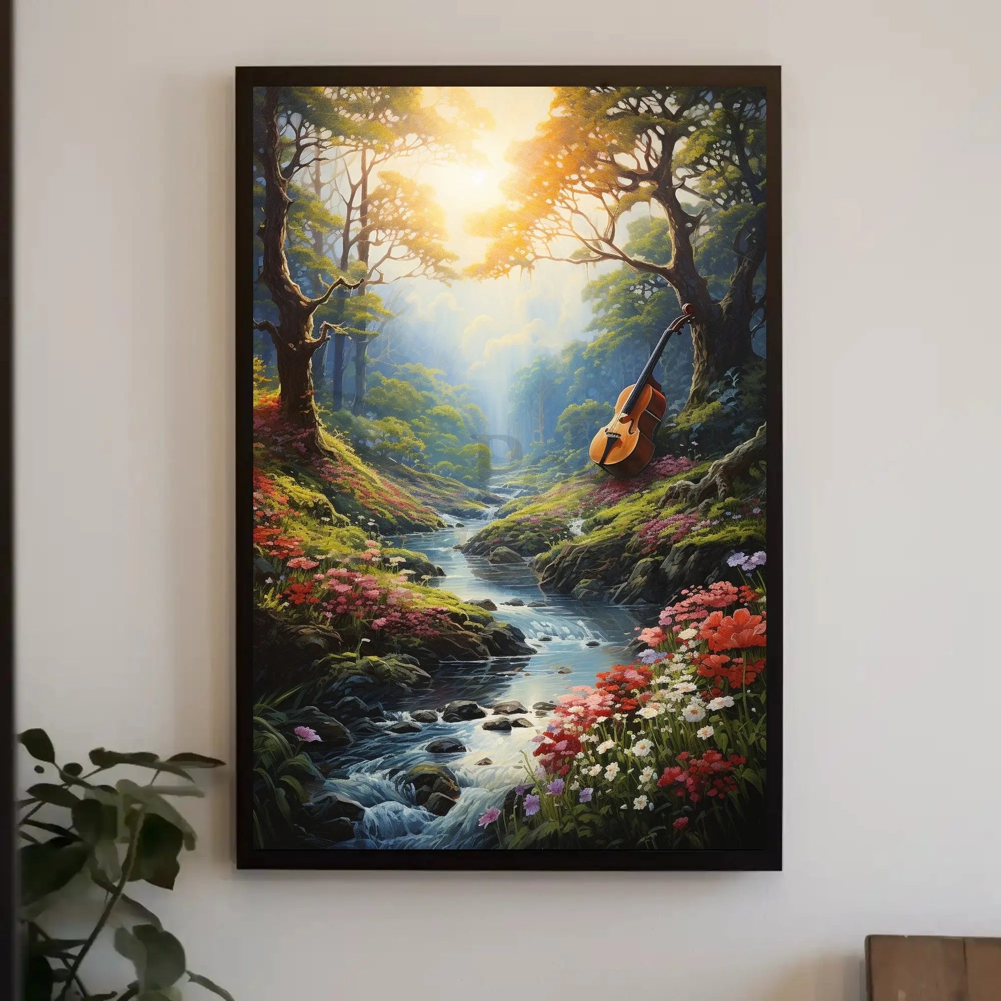 Enchanted Forest Cello Artwork, Artistic and Pop Culture Poster PosterGoat