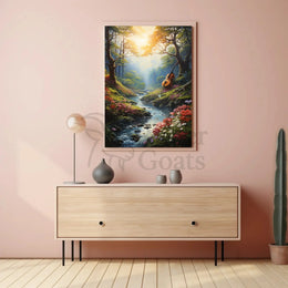 Enchanted Forest Cello Artwork, Artistic and Pop Culture Poster PosterGoat