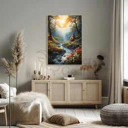 Enchanted Forest Cello Artwork, Artistic and Pop Culture Poster PosterGoat