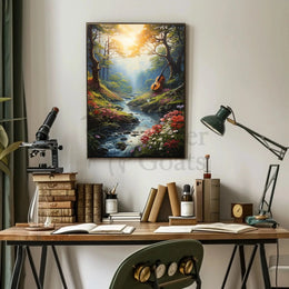 Enchanted Forest Cello Artwork, Artistic and Pop Culture Poster PosterGoat