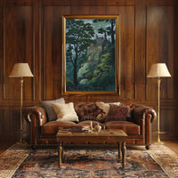 Enchanted Forest House Illustration Art Poster PosterGoat