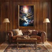 Enchanted Forest Stream Nature Scene Art Poster PosterGoat