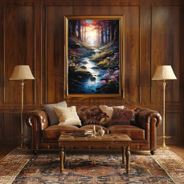Enchanted Forest Stream Nature Scene Art Poster PosterGoat